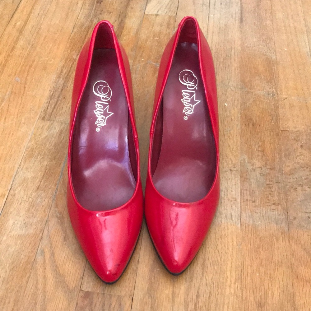 Pleaser Patent red heels